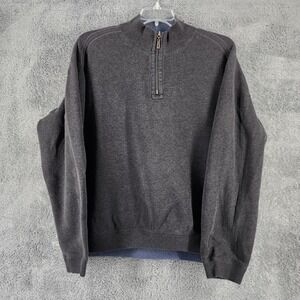 Tommy Bahama Sweatshirt Men 2XL Charcoal Gray Heavyweight 1/4 Zip Mock Neck Logo